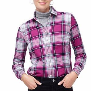 J. Crew Flannel Plaid Boyfriend Fit Shirt Top Size XS